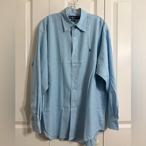 Ralph Lauren Men's BLAKE 100% Cotton Sky Blue Button-Down Dress Shirt Size L